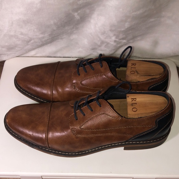 Restoration Lowry Men’s Cognac Oxford Stacked Heel Dress Shoes main image 7